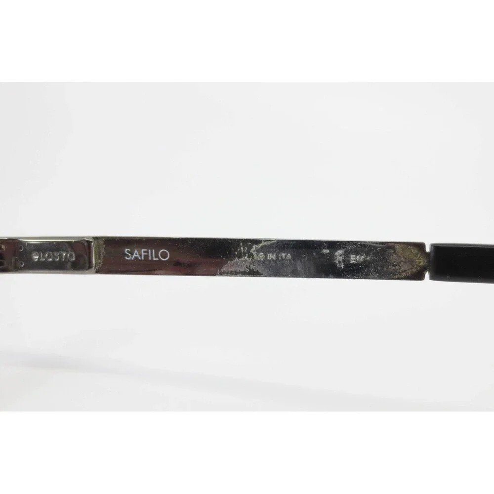 Safilo Elasta SA 1030 T7G Gunmetal Black Rectangular Rimless Eyeglasses 55mm